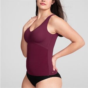 EUC Honeylove Liftwear Tank Top Black Shapewear Fig medium burgundy